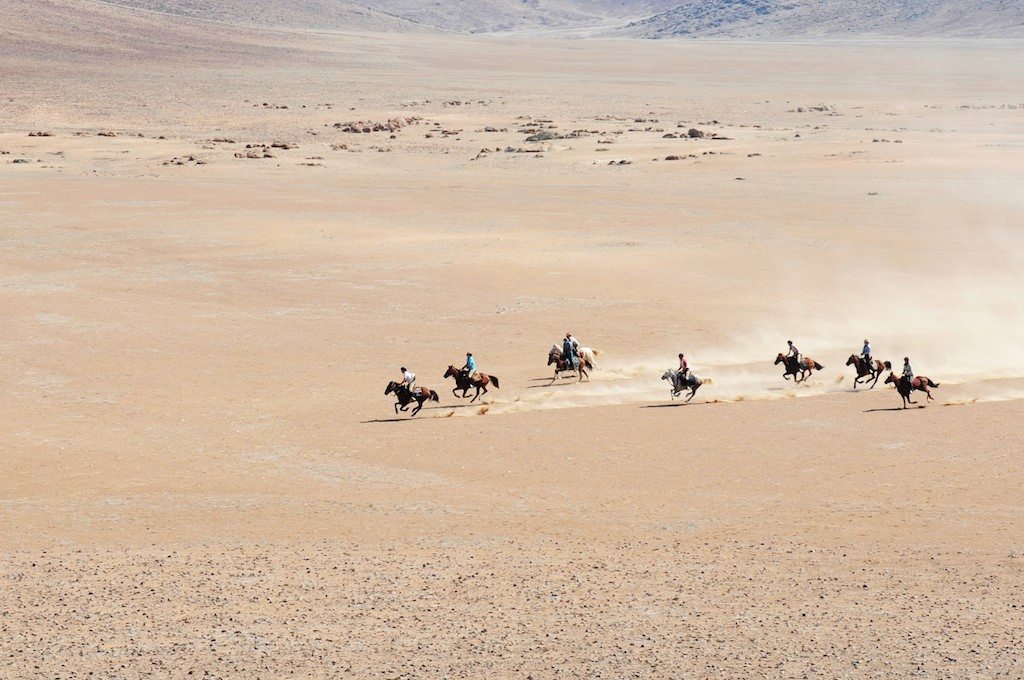 Experience exciting gallops on the Ride to the Sea horseback riding tour in Namibia