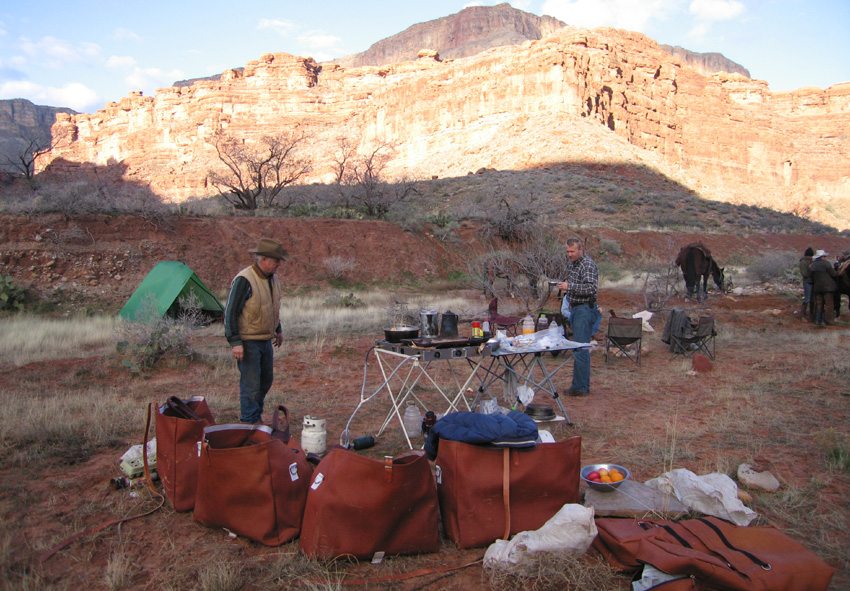 Relax in the camp you help set up while horseback riding in the Grand Canyon, Arizona