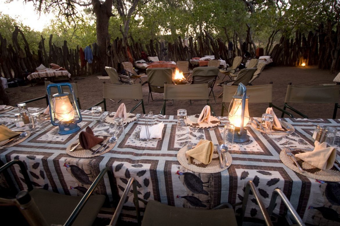 Enjoy comfortable camp accommodations on the Tuli horseback riding safari in Botswana