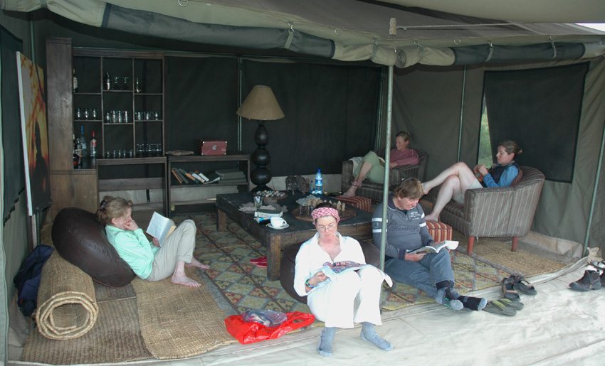 Relax in camp while on tour of the Serengeti