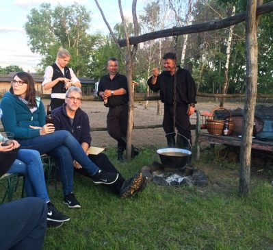 The multi-talented wranglers preparing the goulash